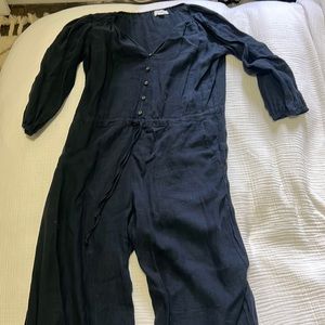 Navy linen romper - Velvet brand